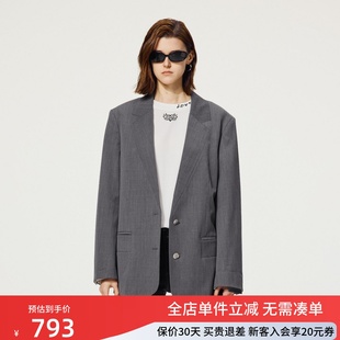 uti尤缇2025秋季新款通勤简约灰色长袖西装外套女外搭UK330707184