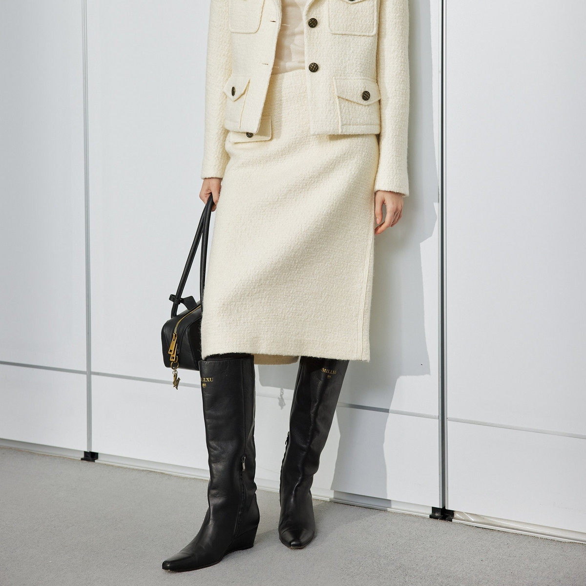 uti尤缇2024冬季新款优雅气质小香风白色中长半身裙女UJ420305051,女装/女士精品,半身裙,淘宝优惠券,粉丝福利购,淘宝优惠卷