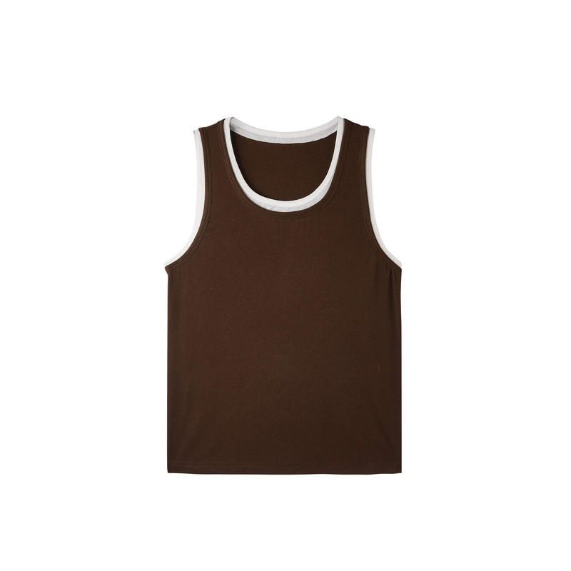 uti尤缇2026春季新款 撞色假两件背心上衣女显瘦内搭UM2D2288109,女装/女士精品,背心吊带,淘宝优惠券,粉丝福利购,淘宝优惠卷