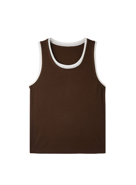 uti尤缇2026春季新款 撞色假两件背心上衣女显瘦内搭UM2D2288109