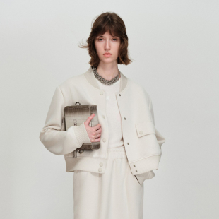 外套女宽松夹克UL130706091 棒球领落肩短款 uti尤缇2026春季 新款