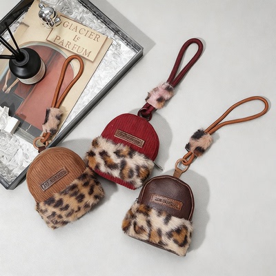 2025秋冬新款豹纹钥匙包学生手机壳挂件包零钱包卡包迷你耳机小包