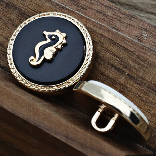 奢华海马树脂金属纽扣羊绒针织西装钮扣外套呢子夹克背心扣子配件