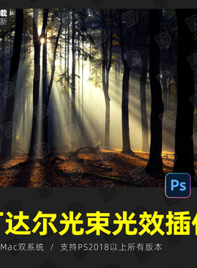 PS光束滤镜插件光效一键灯光丁达尔效应人像光线风景后期winmac