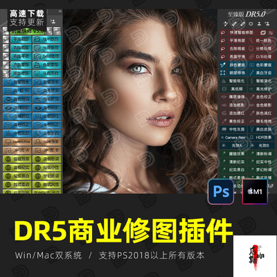 dr5人像修图PS磨皮插件滤镜美白瘦脸调色美妆增强版2025win/macM1