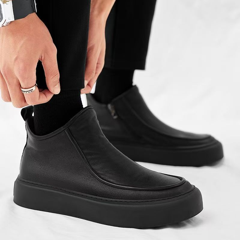 【真皮软皮】中老年保暖棉皮鞋冬季皮鞋男加绒加厚商务休闲男士