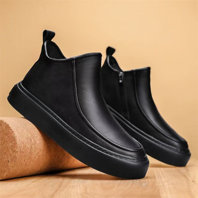 【真皮软皮】保暖棉皮鞋中老年冬季皮鞋男加绒加厚商务休闲男士