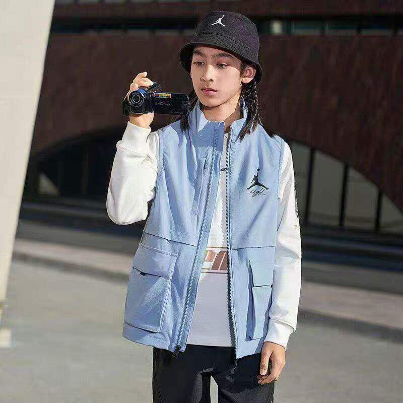 Jordan童装儿童马甲春秋新款男女童运动防风外套上衣潮