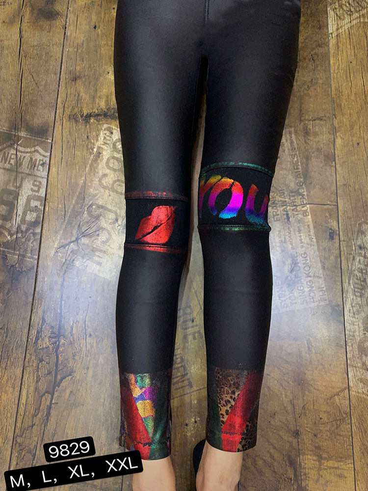 烫金打底裤弹力时尚百搭