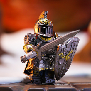 适用于乐高第三方MOC中古骑士银色剑盾最终幻想积木人仔拼装 玩具