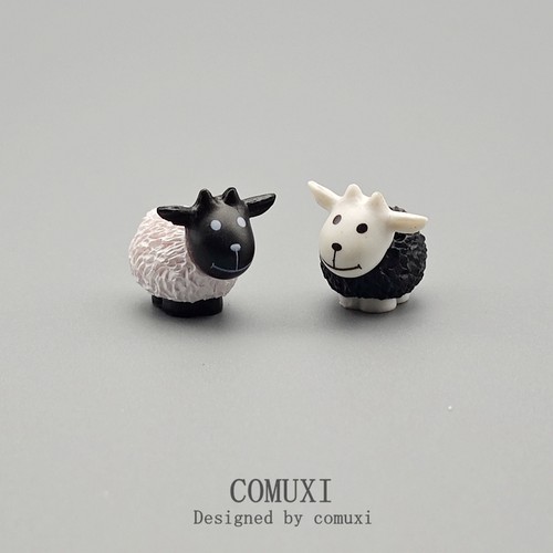 迷你小羊仿真卡通风树脂微缩模型