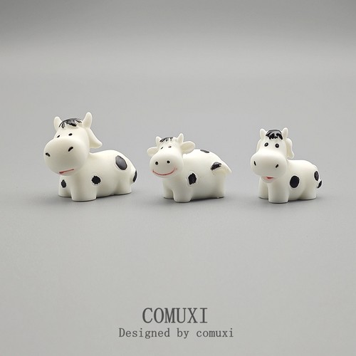 奶牛小动物微缩盆景树脂工艺品