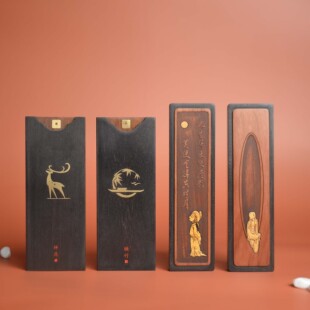 黑檀木便携香盒户外旅行实木随身线香炉香插熏香器具文创礼品