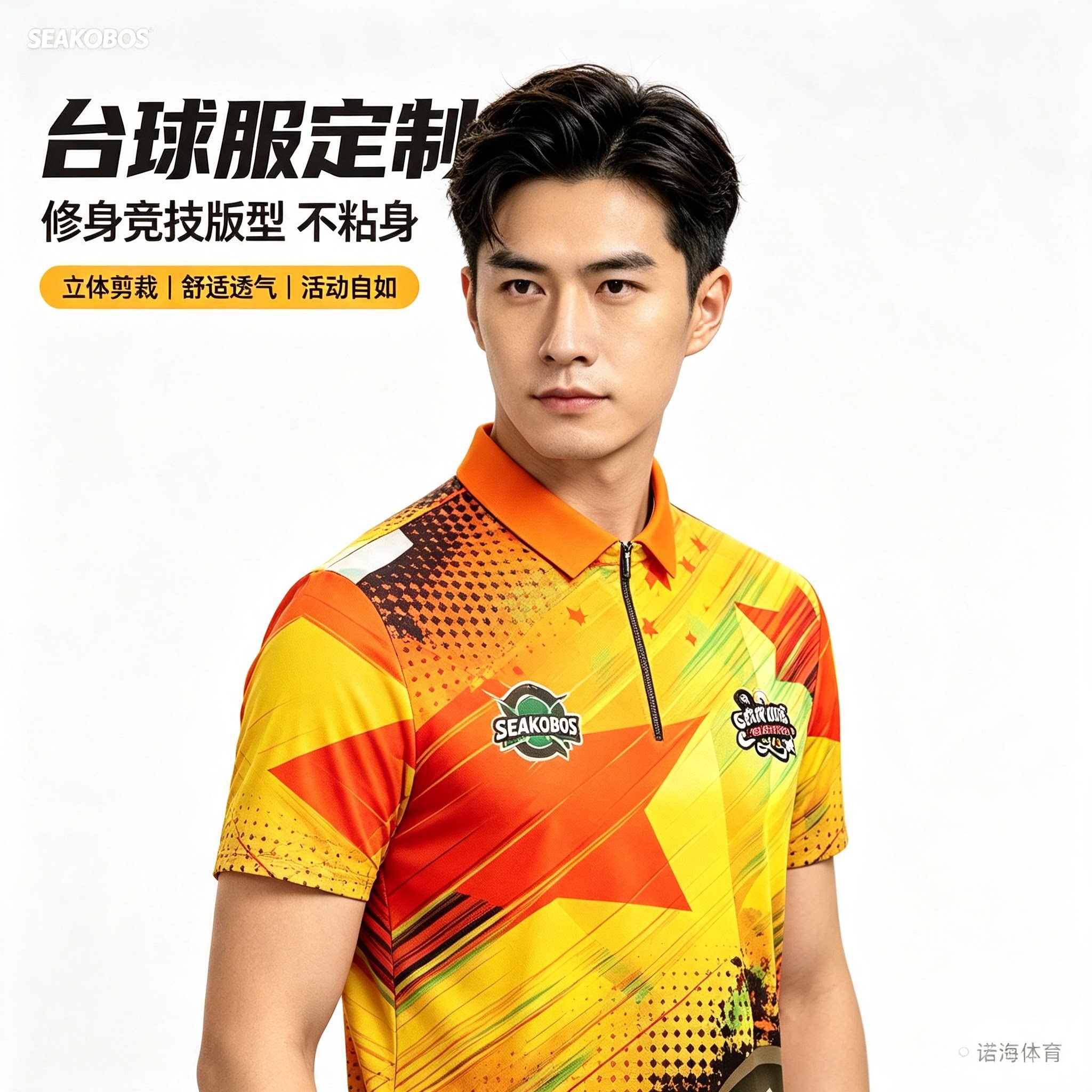 定制运动员翻领衫Polo台球比POLO衫定制/加工