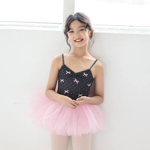 danzbaby儿童舞蹈服女连体服形体服芭蕾舞练功服吊带女童体服BS01