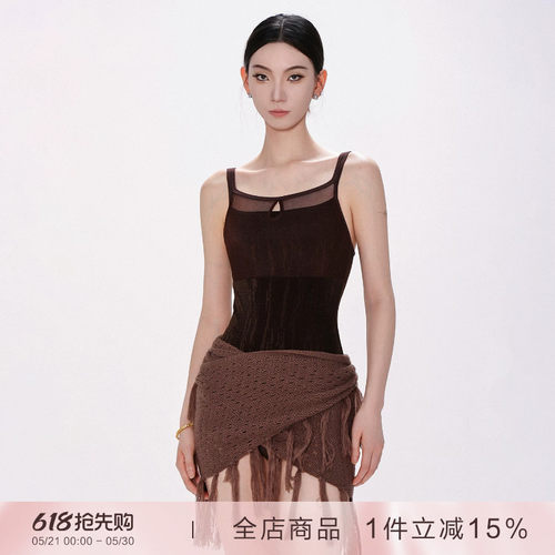 danzbaby芭蕾舞服女体操服成人练功服暗纹网纱拼接吊带体服B362-2