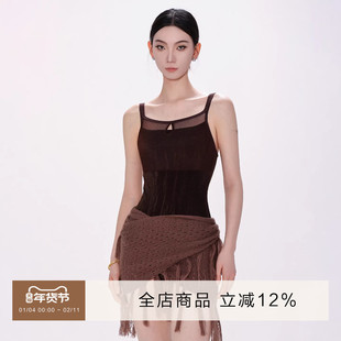 danzbaby芭蕾舞服女体操服成人练功服暗纹网纱拼接吊带体服B362-2