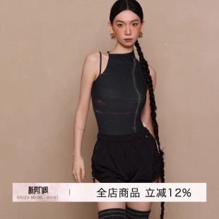 danzbaby芭蕾舞服成人练功服女体操服不规则形体服系扣连体服B390