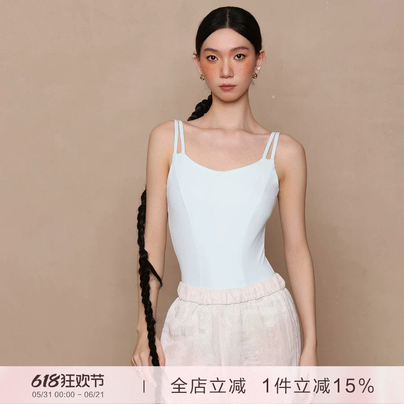 danzbaby芭蕾舞服成人舞蹈体操服女瑜伽练功服双肩带吊带体服B401