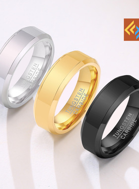 Vnox Black Tungsten Carbide Men's Ring Wedding Engagement R