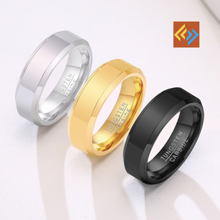 Vnox Black Tungsten Carbide Men's Ring Wedding Engagement R