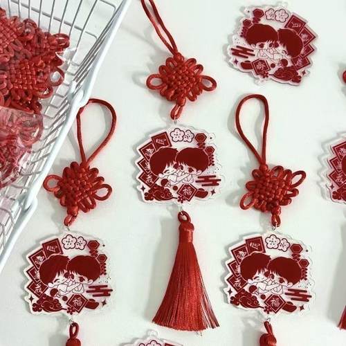 王楚钦孙颖莎新年氛围中国结挂件