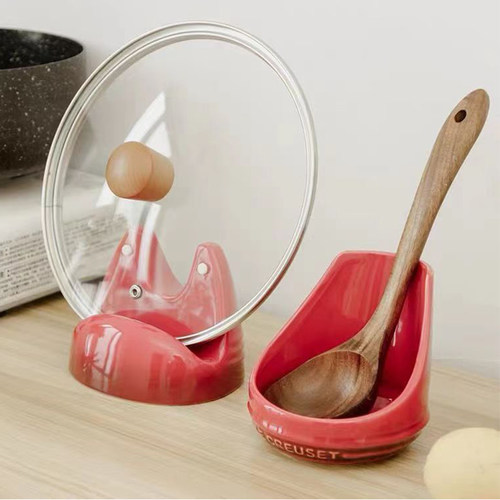 酷彩锅盖架勺子托陶瓷台面坐式