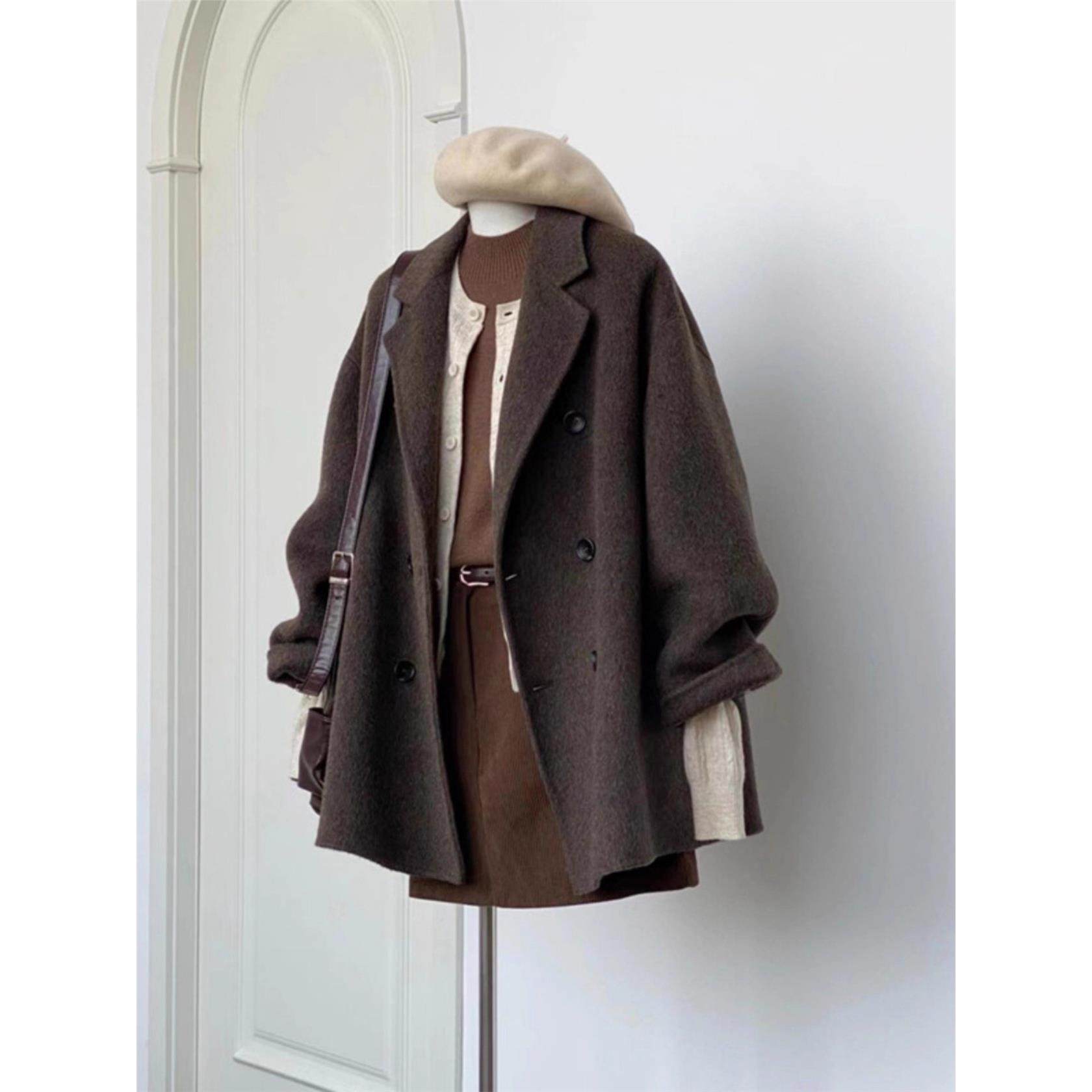 短款羊毛羊绒大衣女小个子2025新款深秋冬季加厚呢子西装毛呢外套,女装/女士精品,毛呢外套,淘宝优惠券,粉丝福利购,淘宝优惠卷