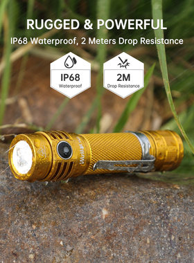 WK03金色强光手电筒EDC磁吸沃克思达wurkkos直充1200LM高显色519A