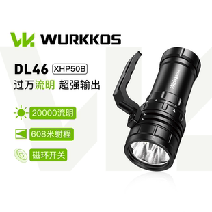 DL46强光潜水手电筒20000流明磁环开关46950筒身C口直充XHP50.2
