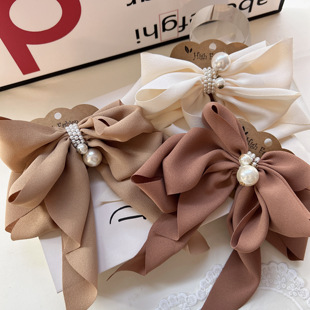 CHIC JEWELRY 韩国发饰头饰ins风复古风珍珠蝴蝶结弹簧夹弹夹发夹