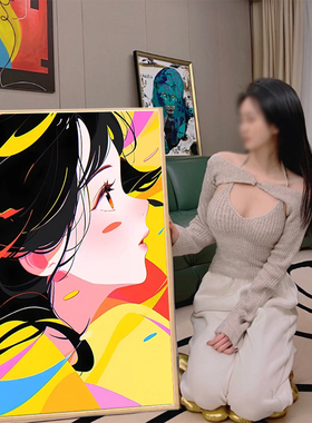 卡通动漫人物数字油画diy油彩画手绘治愈系减压丙烯画卧室装饰画