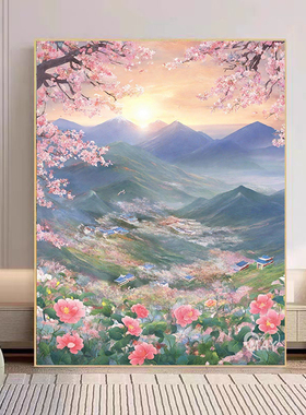 瑰丽山河数字油画2025新款diy手工填充风景油彩画客厅装饰画大幅
