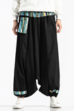 2021春秋民族风棉阔腿休闲吊裆垮裤拼色哈伦裤子男6020-1/，男装休闲裤，电商B275