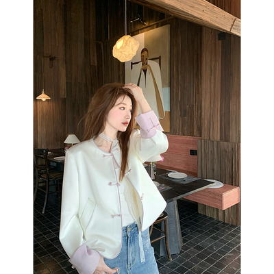 杨杨新中式拼接外套气质