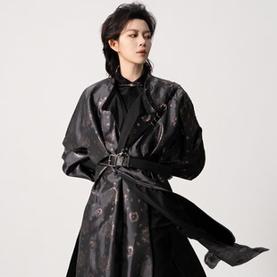 正品 唐圆领袍半壁复原款 原创汉服男女圆领缺胯袍 归离 等云来