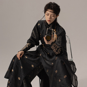 悟净2.0 原创汉服暗纹织金直裰圆领罩衫 汉元 等云来 素正品 春秋