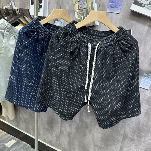 轻工装宽松牛仔直筒短裤五分裤男
