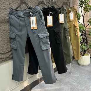 美式复古加绒工装裤~ 冬季男士立体大口袋可调节裤口直筒工装裤潮