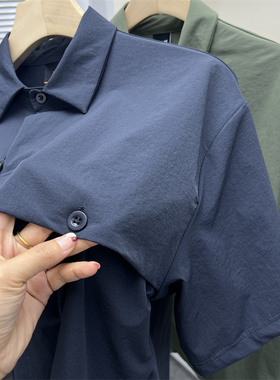 日线户外S0-TEX面料！夏季男士山系防水高弹透气短袖POLO衫上衣潮