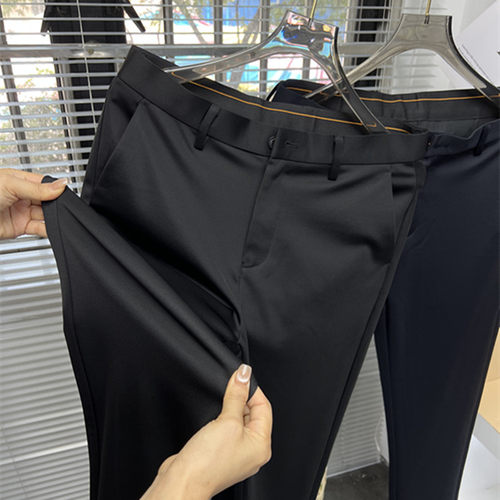 男士抗皱免烫修身款小脚休闲长裤