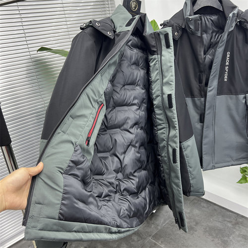 男士商务休闲撞色加厚保暖棉衣