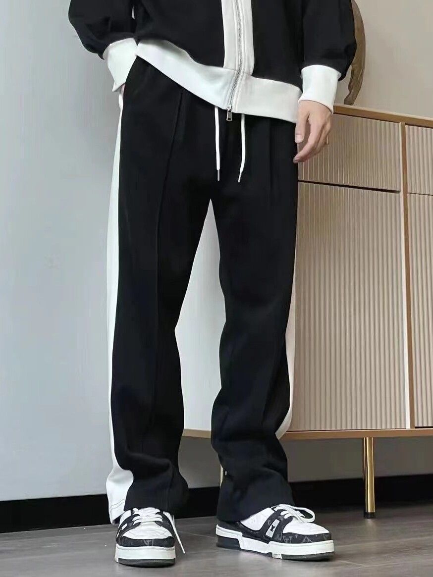 캐주얼 정장 남성 가을 겨울 신작 트렌드 컬러 매칭 루즈 자켓 스트레이트 팬츠 학생 스포츠 투피스 세트