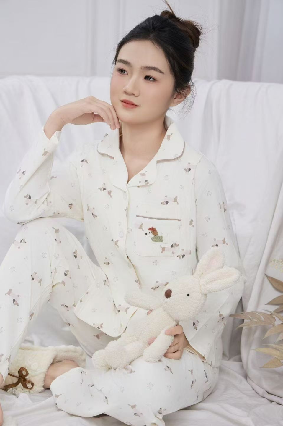 2026春秋季新品月子服套装秋衣秋春秋款加肥加大新疆长绒棉月子服