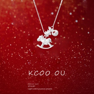 「马上有钱」项链女纯银S999小众生肖马铃铛吊坠锁骨链2026新款