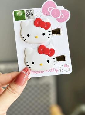 日系hellokitty精美鸭嘴夹女侧边刘海无痕夹子甜美凯蒂猫正品发饰