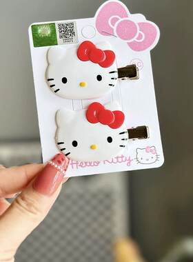 日系hellokitty精美鸭嘴夹女侧边刘海无痕夹子甜美凯蒂猫正品发饰