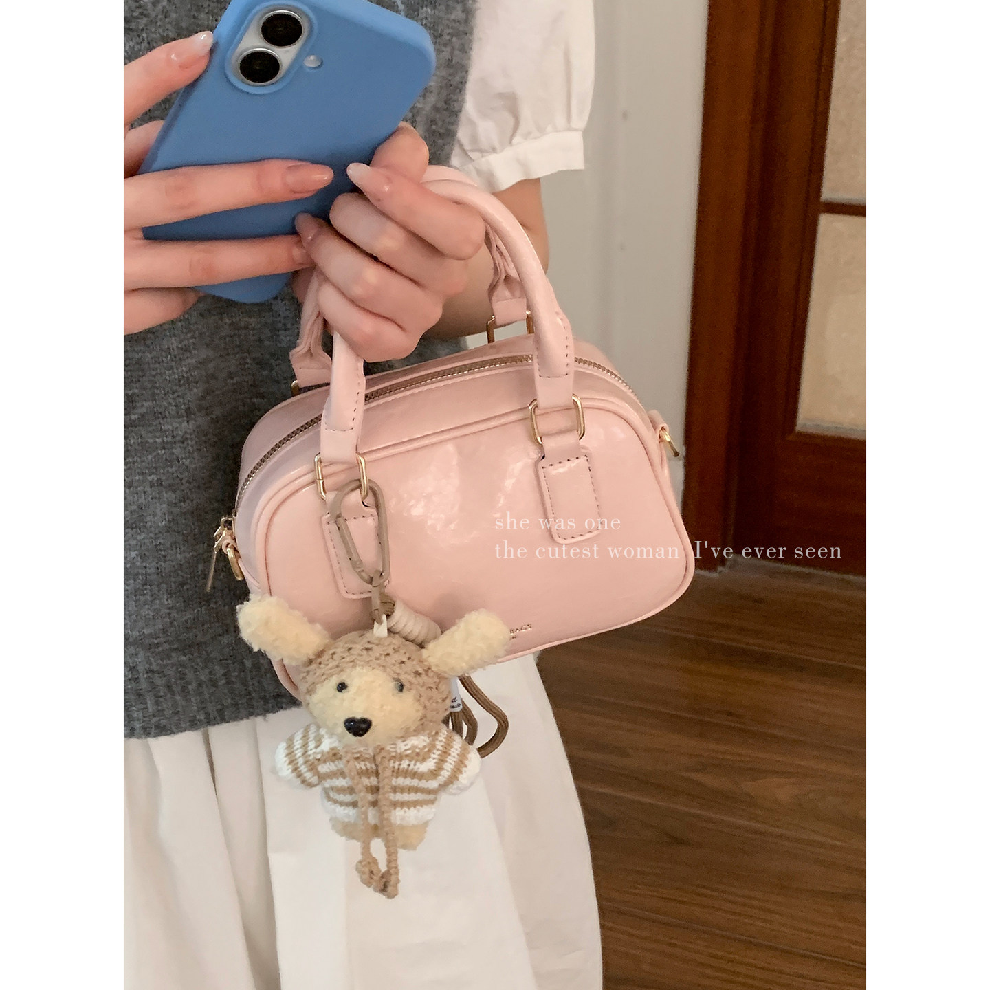 韩版手提保龄球包包女2026新款潮春季时尚枕头包高级感斜挎包