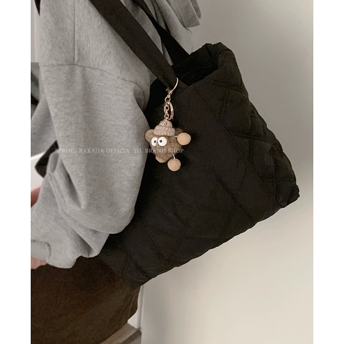 Демисезонная нейлоновая сумка через плечо с пухом для отдыха, коллекция 2023, Южная Корея