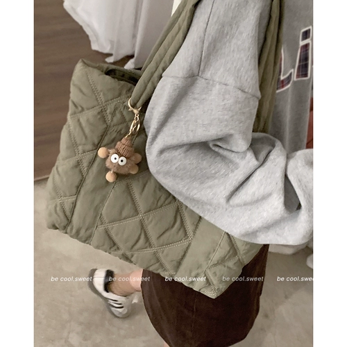 Демисезонная нейлоновая сумка через плечо с пухом для отдыха, коллекция 2023, Южная Корея